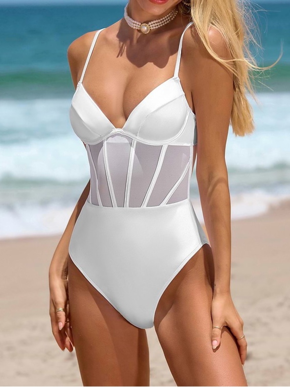 ✨Cupshe Beach Goddess Corset Underwire One-Piece Swimsuit Size M-NWT 🏷️